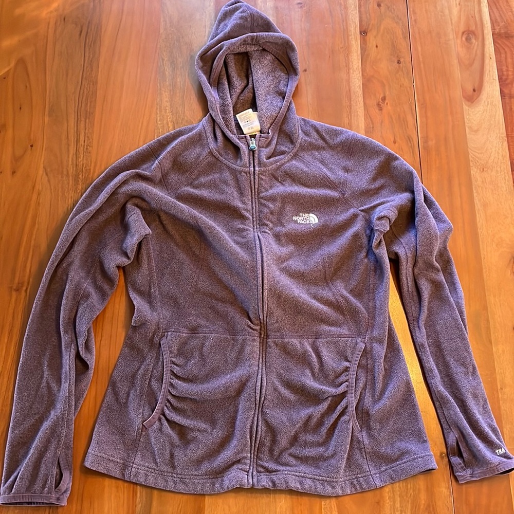 The North Face purple zip fleece hoodie